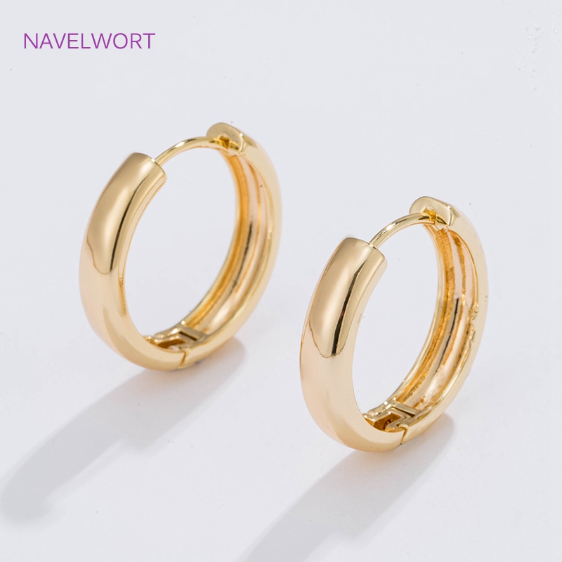 Women Fashion Hub - 6 Sizes Gold Plated Circle Hoop