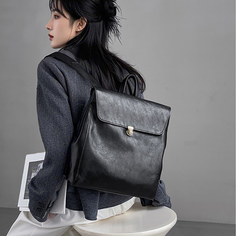 Women'S Fashion Business Casual - Luxury Brand Genuine Leather Backpack For
