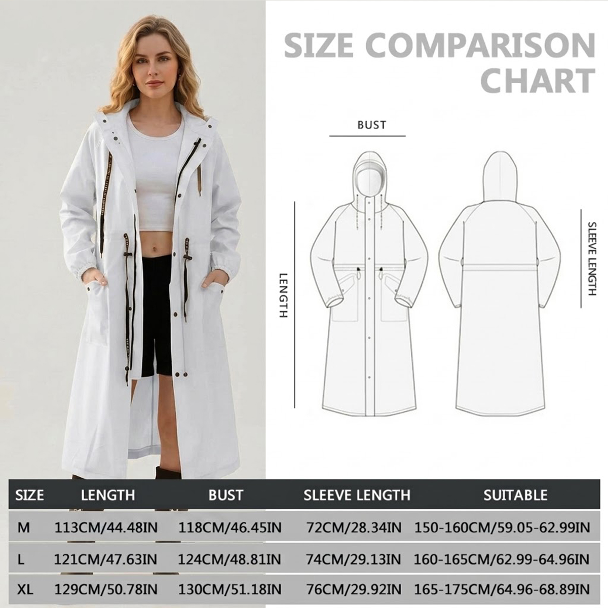 Women Long Waterproof Rain Jac - огляд і ціна Women'S Fashion Rain Jacket