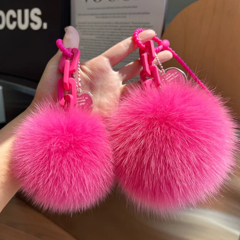 Cute Fluffy Real Fox Fur Ball  - огляд і ціна Women'S Real Y2K Fashion
