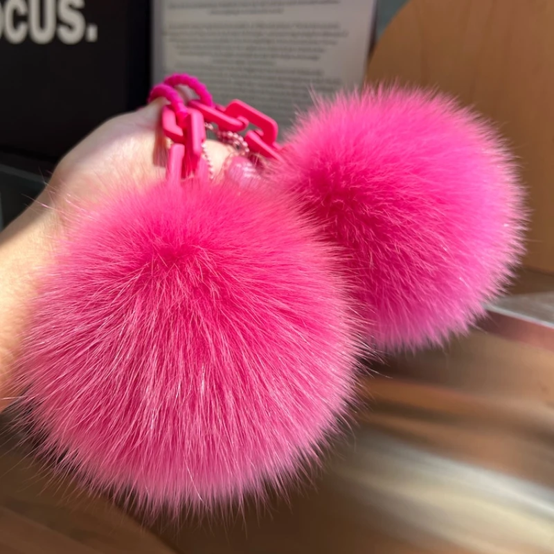 Cute Fluffy Real Fox Fur Ball  - огляд і ціна Women'S Real Y2K Fashion