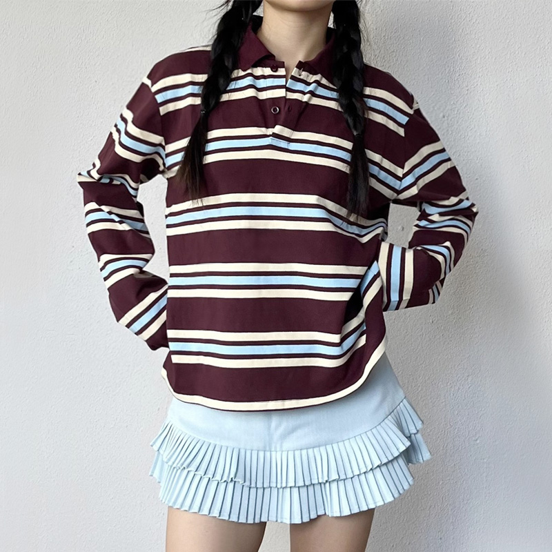 Women's Striped Relaxed Rugby  - огляд і ціна Women'S Fashion Rugby Top