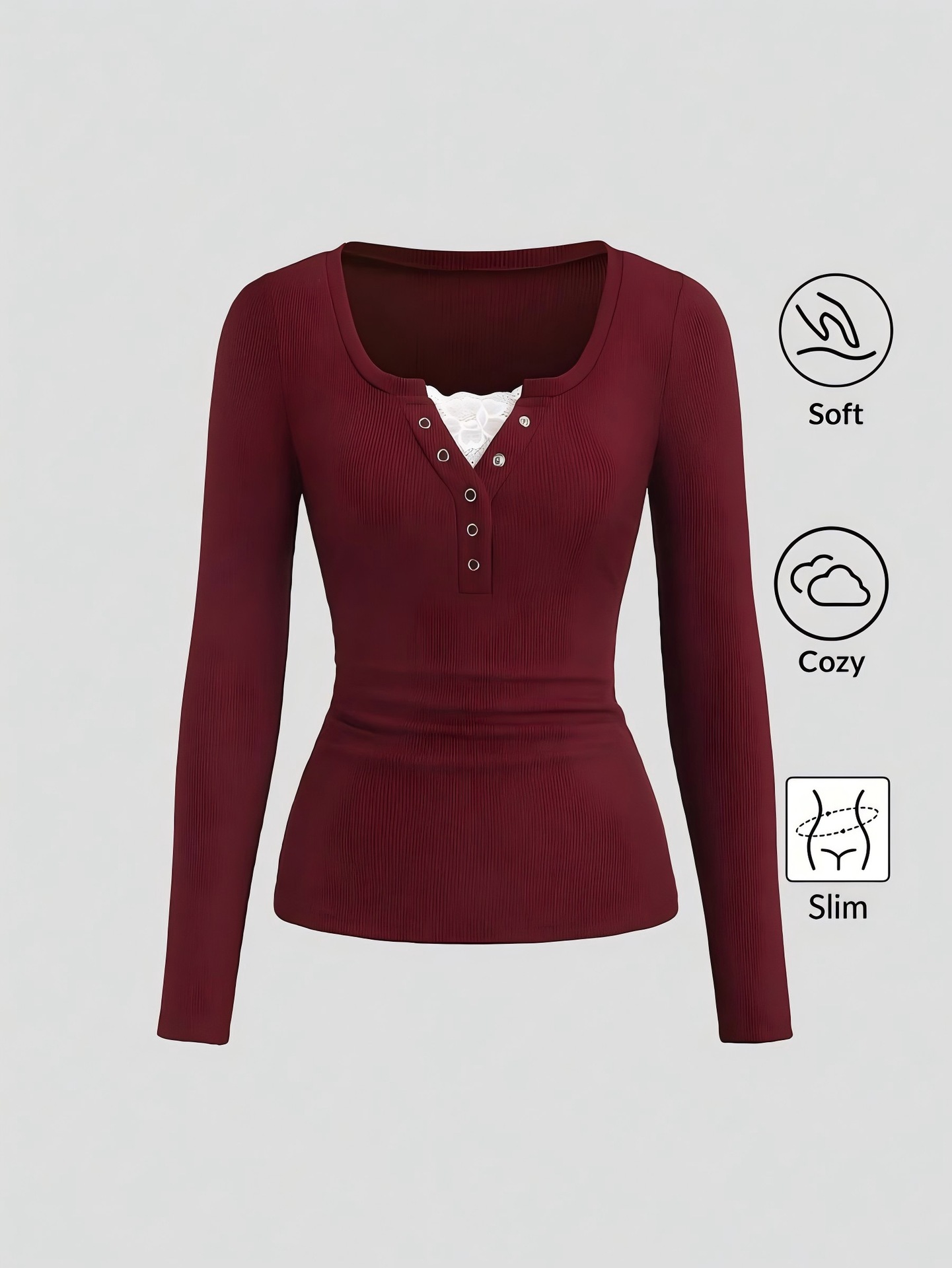 Women American Henley V Neck B - огляд і ціна Trend Women Fashion