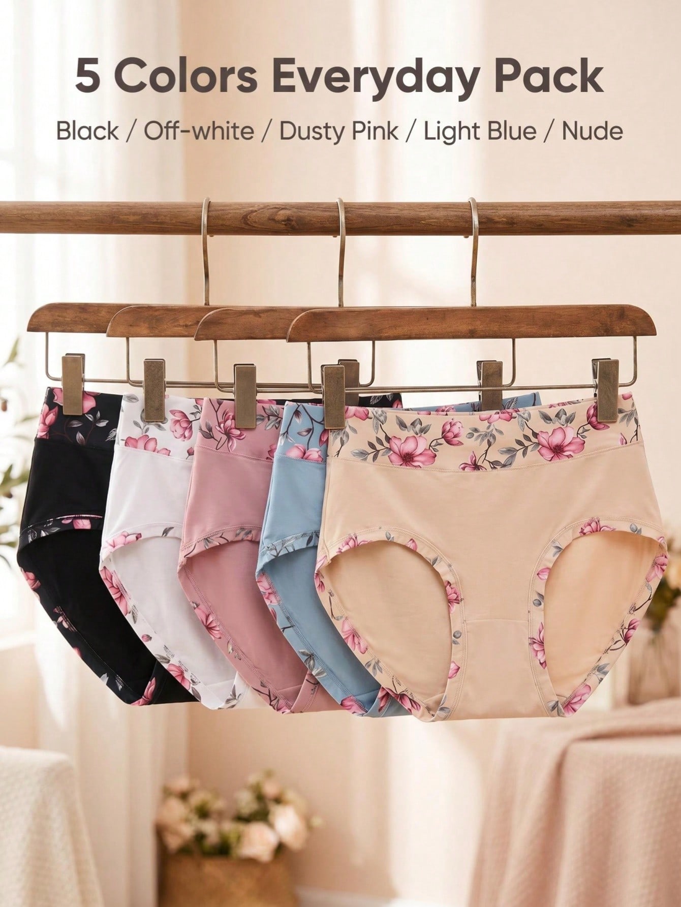 5PCS Plus Size Women's Flower  - огляд і ціна Trend Women Fashion