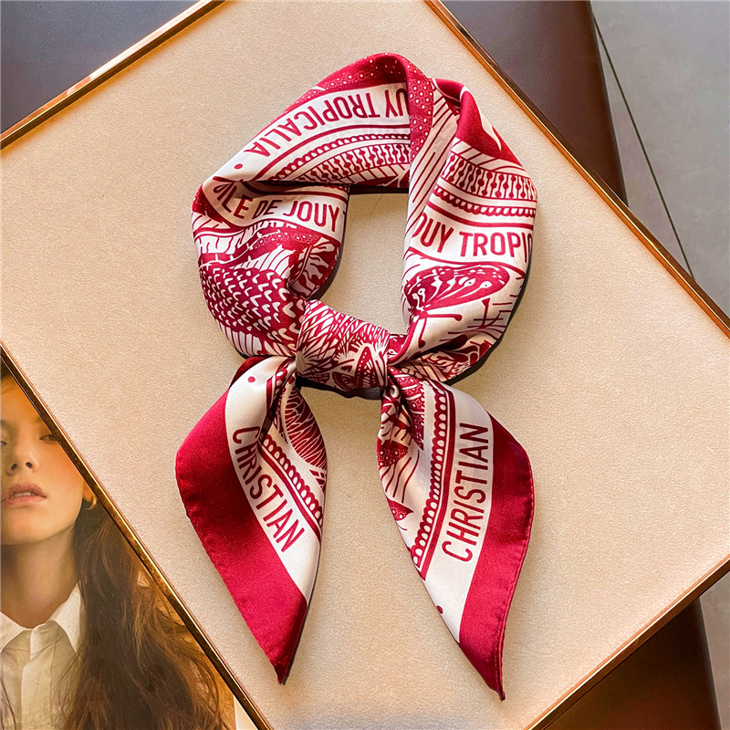 Letter Printing Silk Satin Han - огляд і ціна Women Fashion Necktie