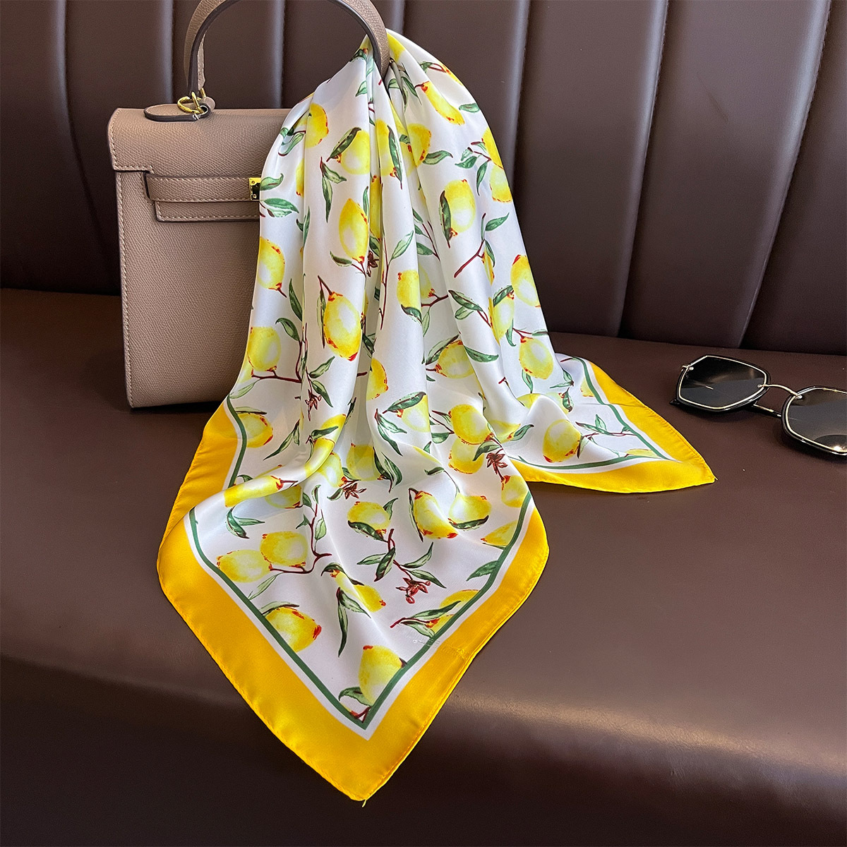 2025 New Yellow Lemon Print Sq - огляд і ціна Women Fashion Necktie