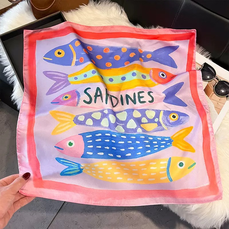 Fashion Fish Pattern Square Si - огляд і ціна Women Fashion Necktie